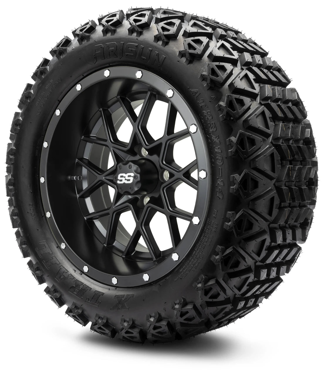 MODZ® 14" Vortex Matte Black - Lifted Tires and Wheels Combo