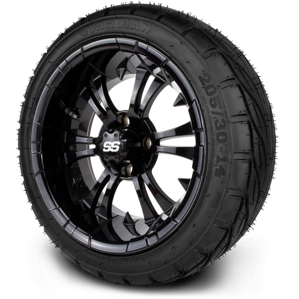 MODZ® 14" Vampire Glossy Black - Low Profile Tires and Wheels Combo