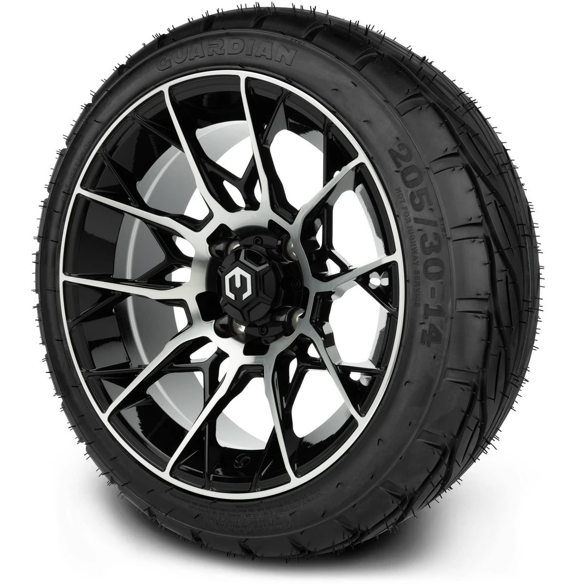 MODZ® 14" Chaos Machined Black - Low Profile Tires and Wheels Combo
