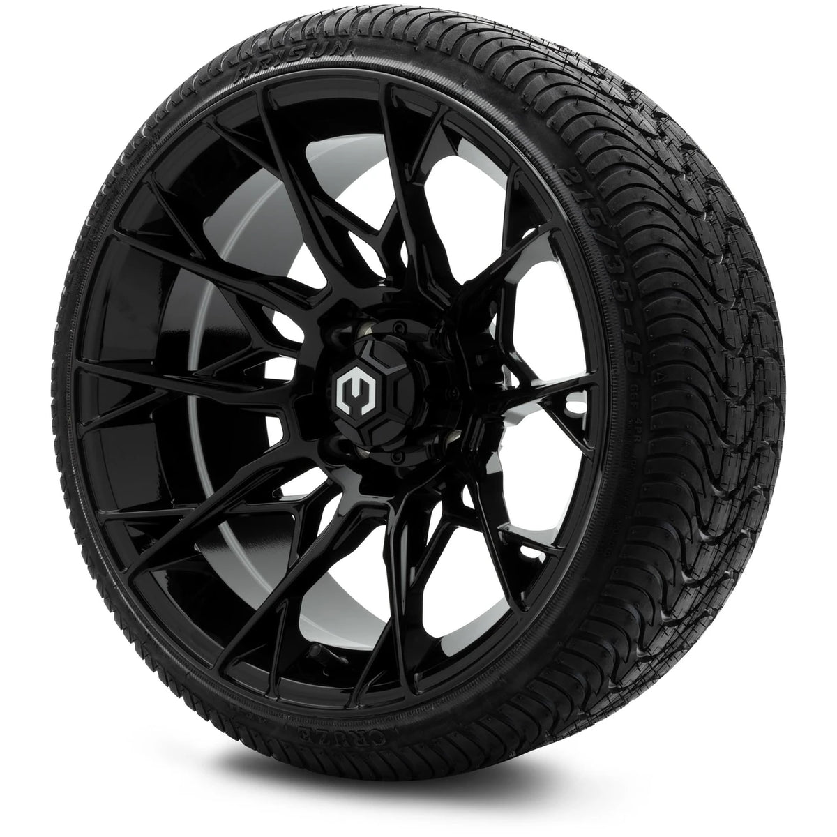 MODZ® 15" Chaos Glossy Black - Low Profile Tires and Wheels Combo