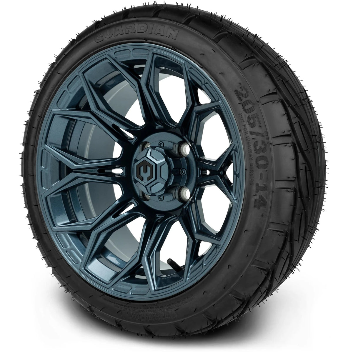 MODZ® 14" Halo Titanium Blue - Low Profile Tires and Wheels Combo