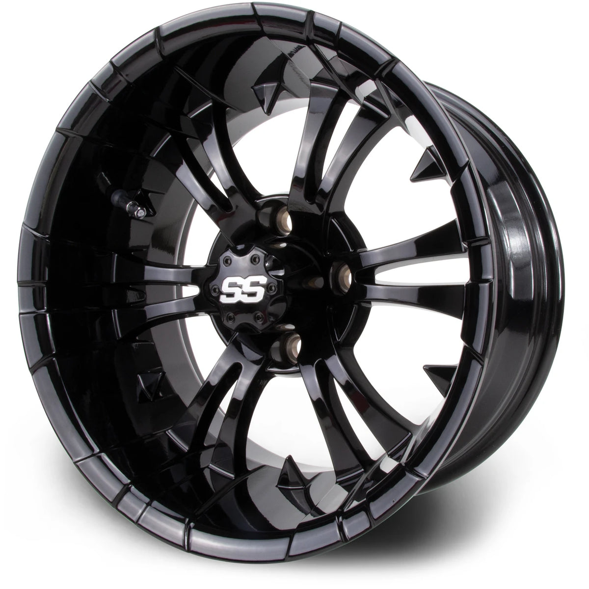 MODZ® Classic 14" Vampire Glossy Black Golf Cart Wheel