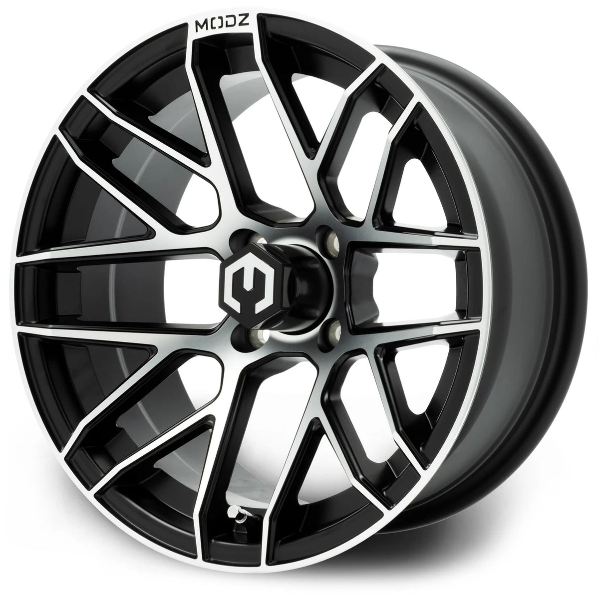 MODZ® 15" Matrix Machined Black Golf Cart Wheel