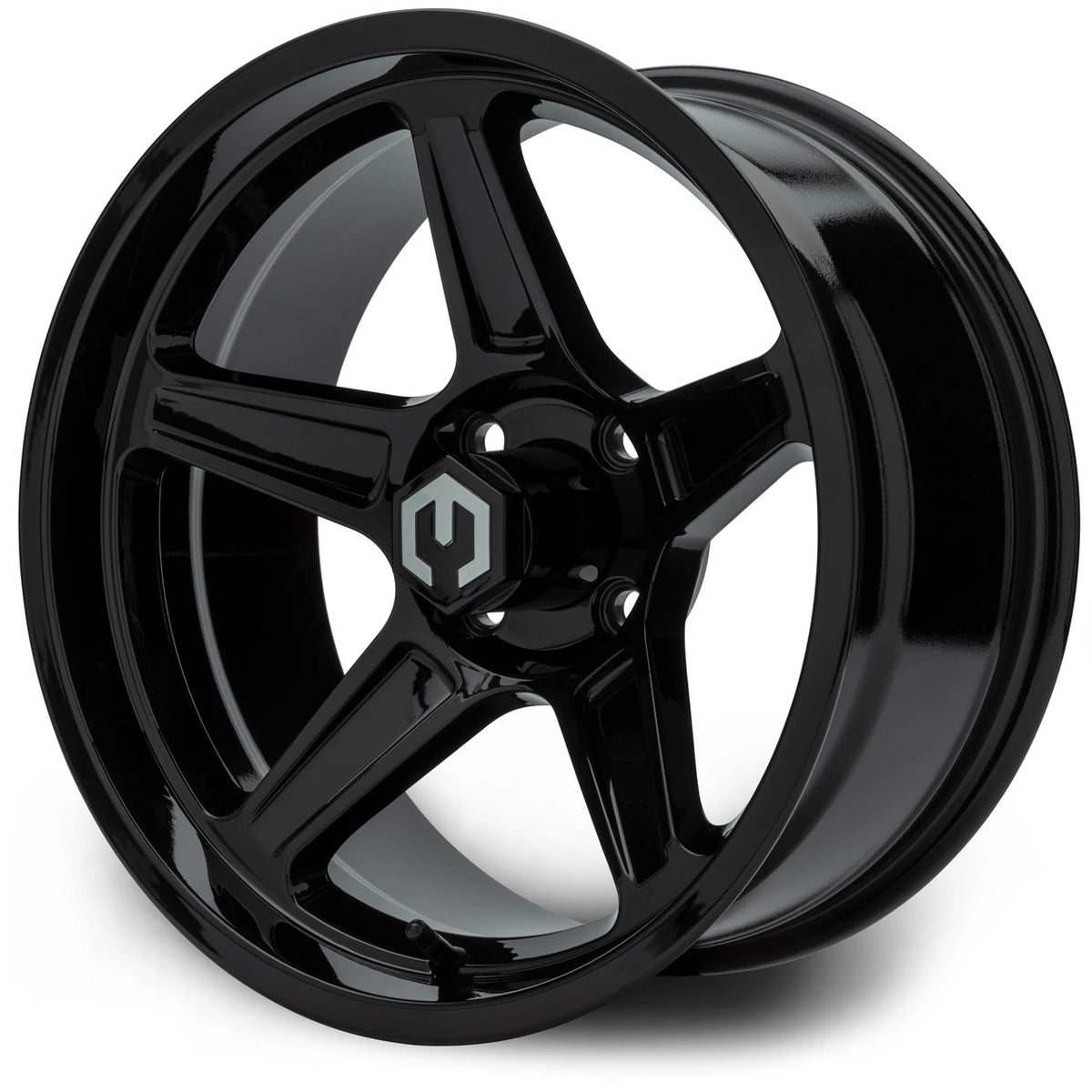 MODZ® 15" Drift Glossy Black Golf Cart Wheel