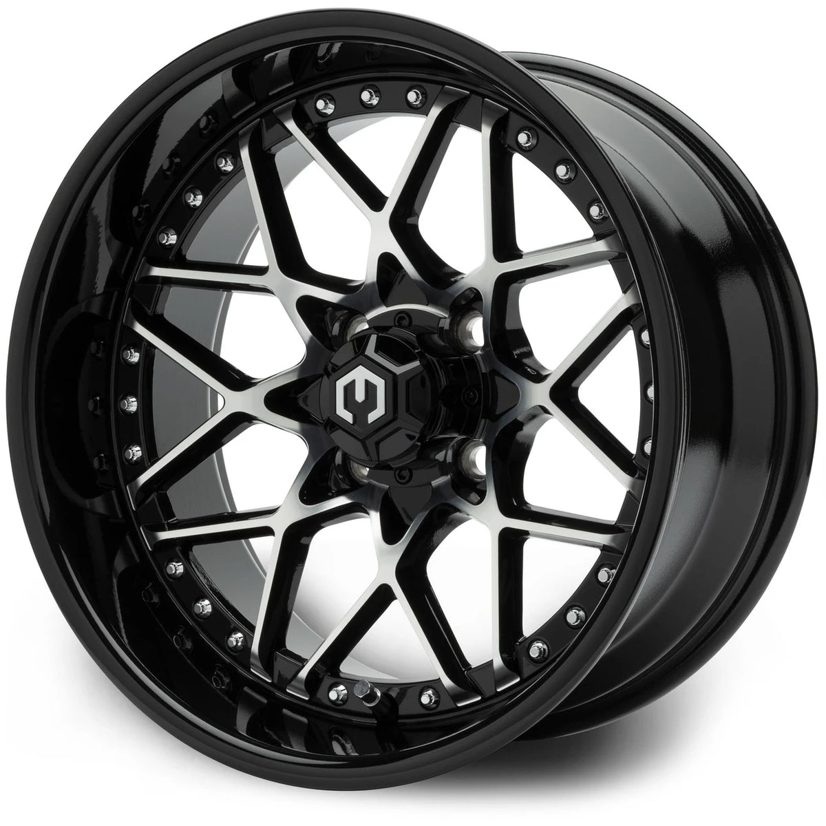 MODZ® 15" Formula Machined Black Golf Cart Wheel
