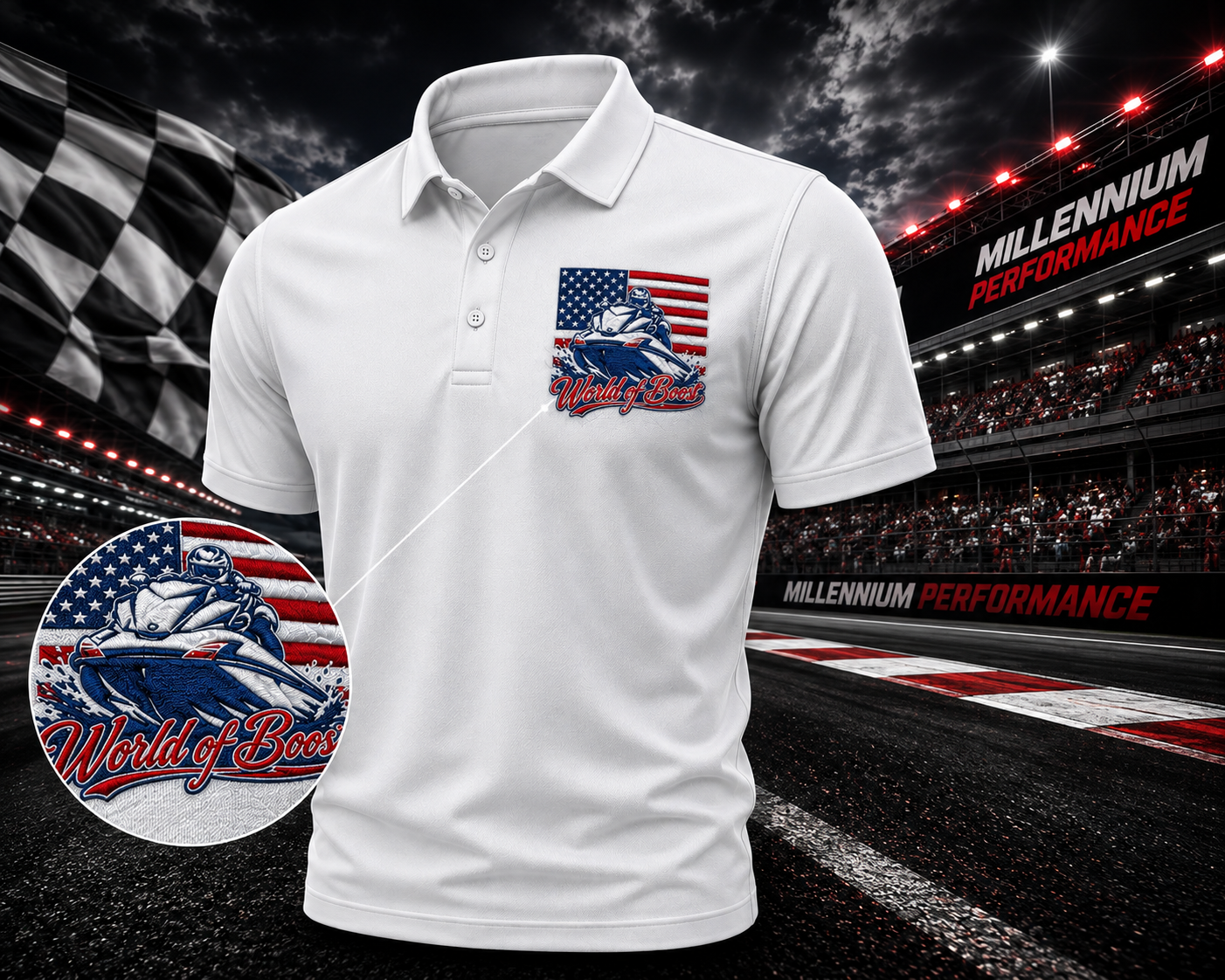 USA Flag Hydro Boost Worldwide Polo Men’s