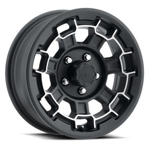 14X5.5 5-Lug on 4.5" Aluminum T18 - Matte Black Machined Lip