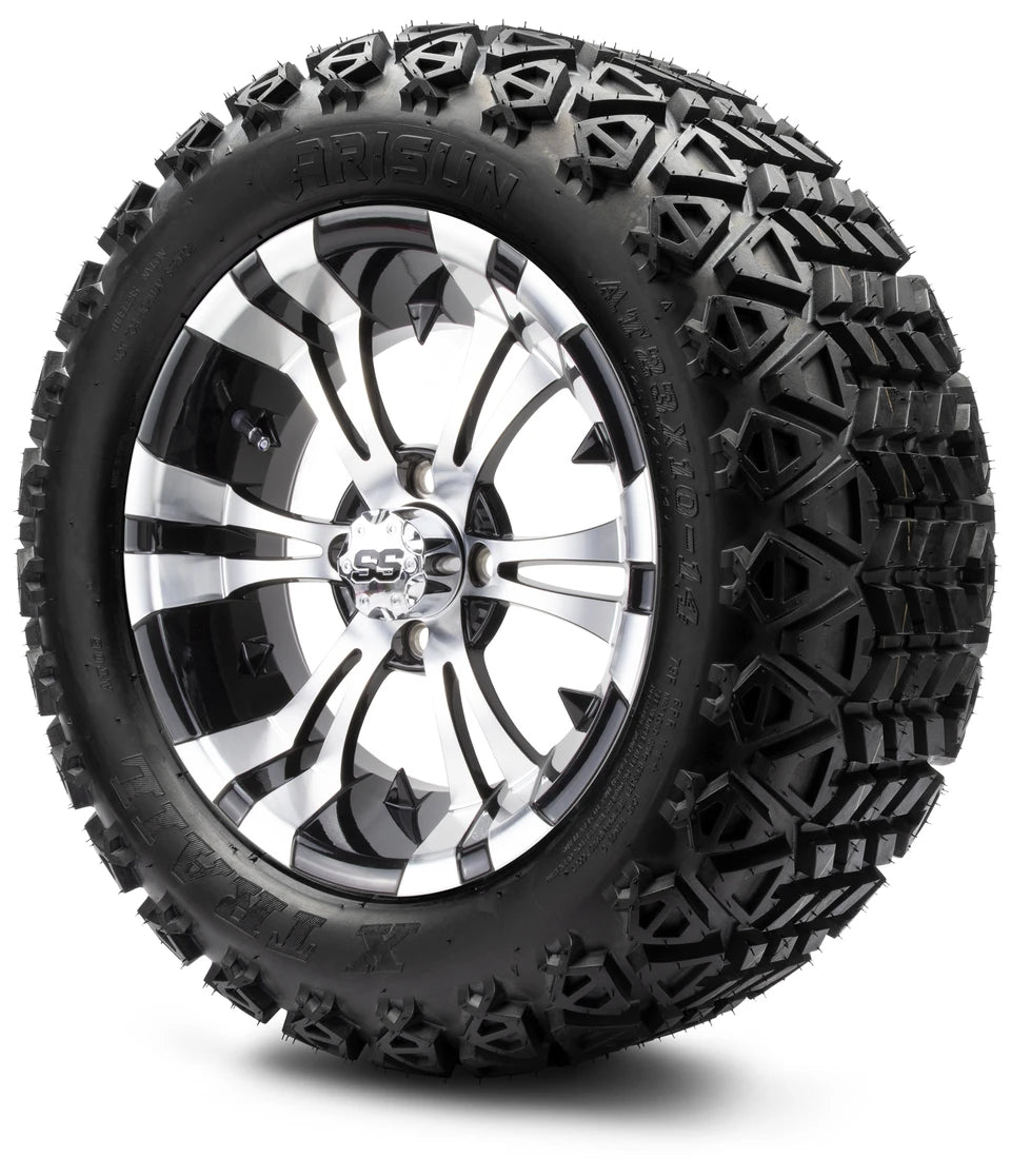 MODZ® 14" Vampire Machined Black Lifted Tire and Wheel Combo
