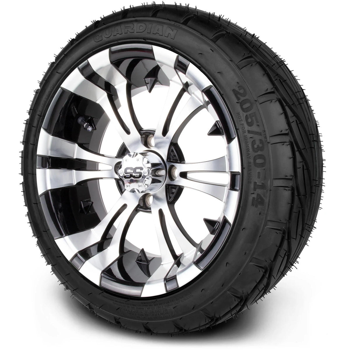 MODZ® 14" Vampire Machined Black Low Profile Tire and Wheel Combo