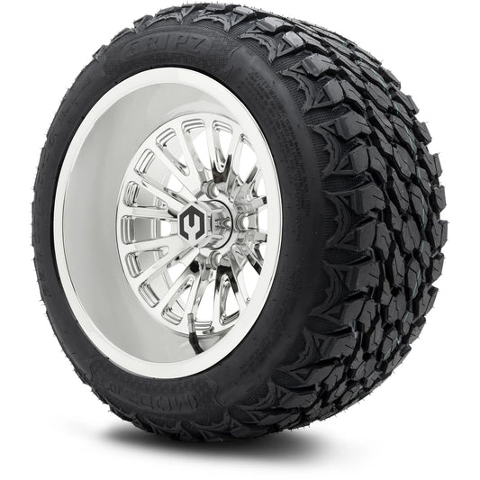 MODZ® 14x10" Assassin Chrome - Lifted Tires and Wheels Combo