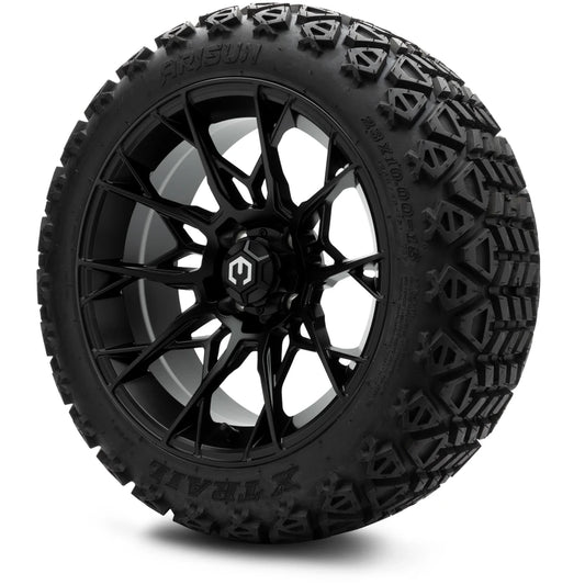MODZ® 15" Chaos Matte Black - Lifted Tires and Wheels Combo