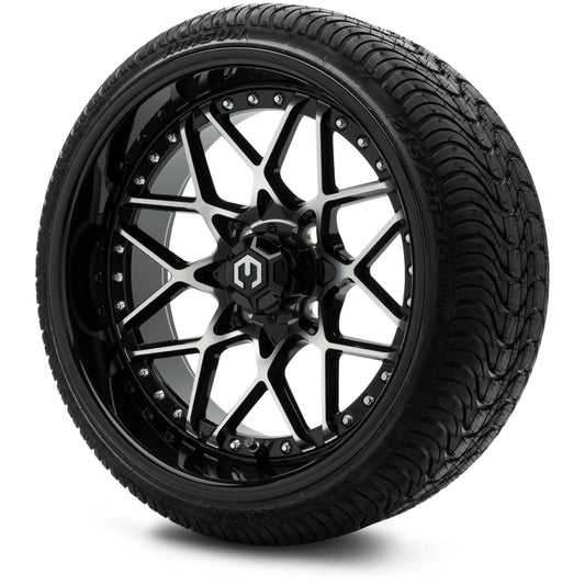 MODZ® 15" Formula Machined Black - Low Profile Tires and Wheels Combo