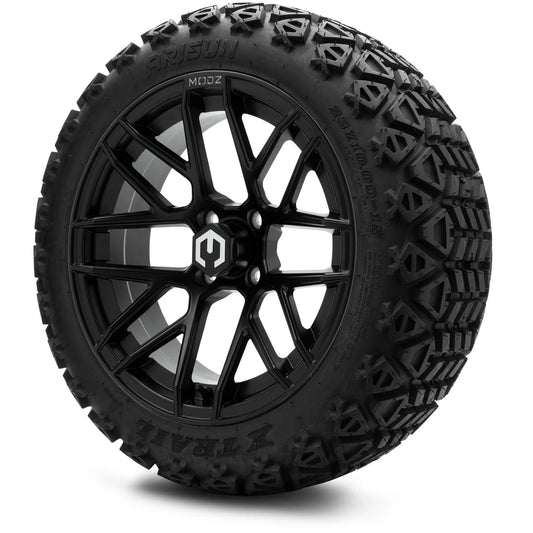 MODZ® 15" Matrix Matte Black - Lifted Tires and Wheels Combo