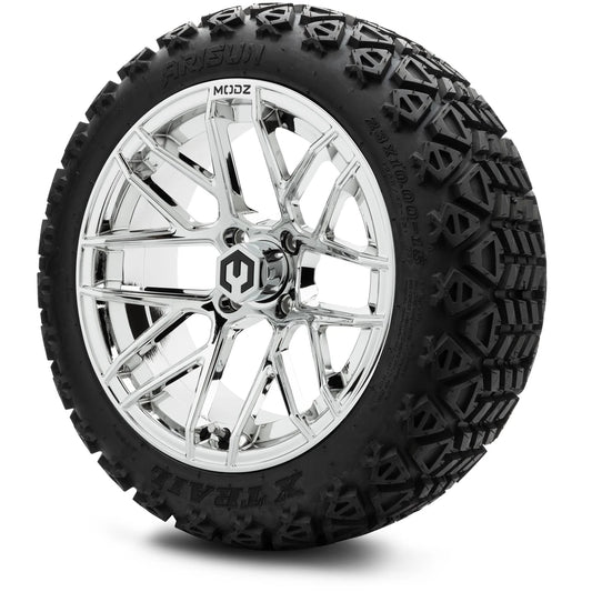 MODZ® 15" Matrix Chrome - Lifted Tires and Wheels Combo