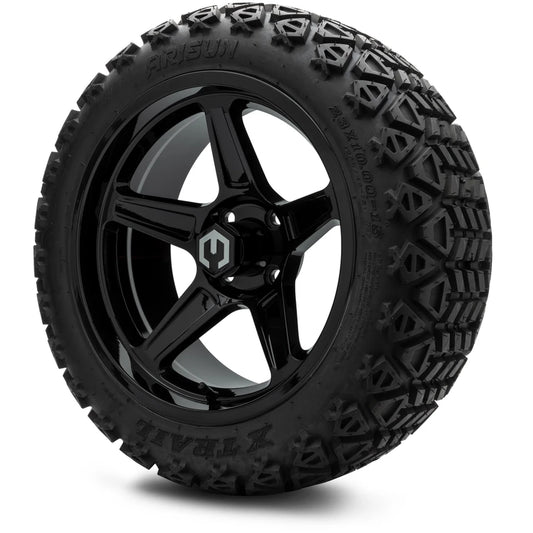 MODZ® 15" Drift Glossy Black - Lifted Tires and Wheels Combo