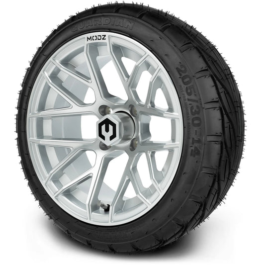 MODZ® 14" Matrix Silver - LowPro Street Tire and Wheels Combo
