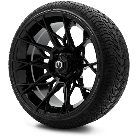 MODZ® 15" Chaos Glossy Black - Low Profile Tires and Wheels Combo