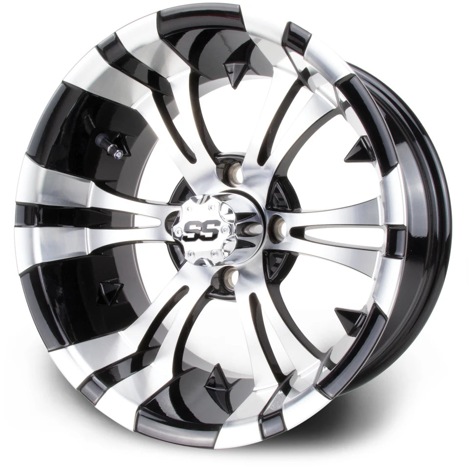 MODZ® Classic 14" Vampire Machined Black Golf Cart Wheel