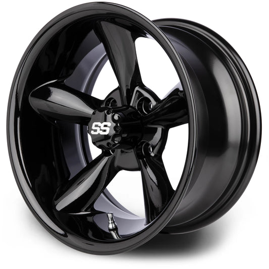 MODZ® Classic 14" Godfather Glossy Black Golf Cart Wheel