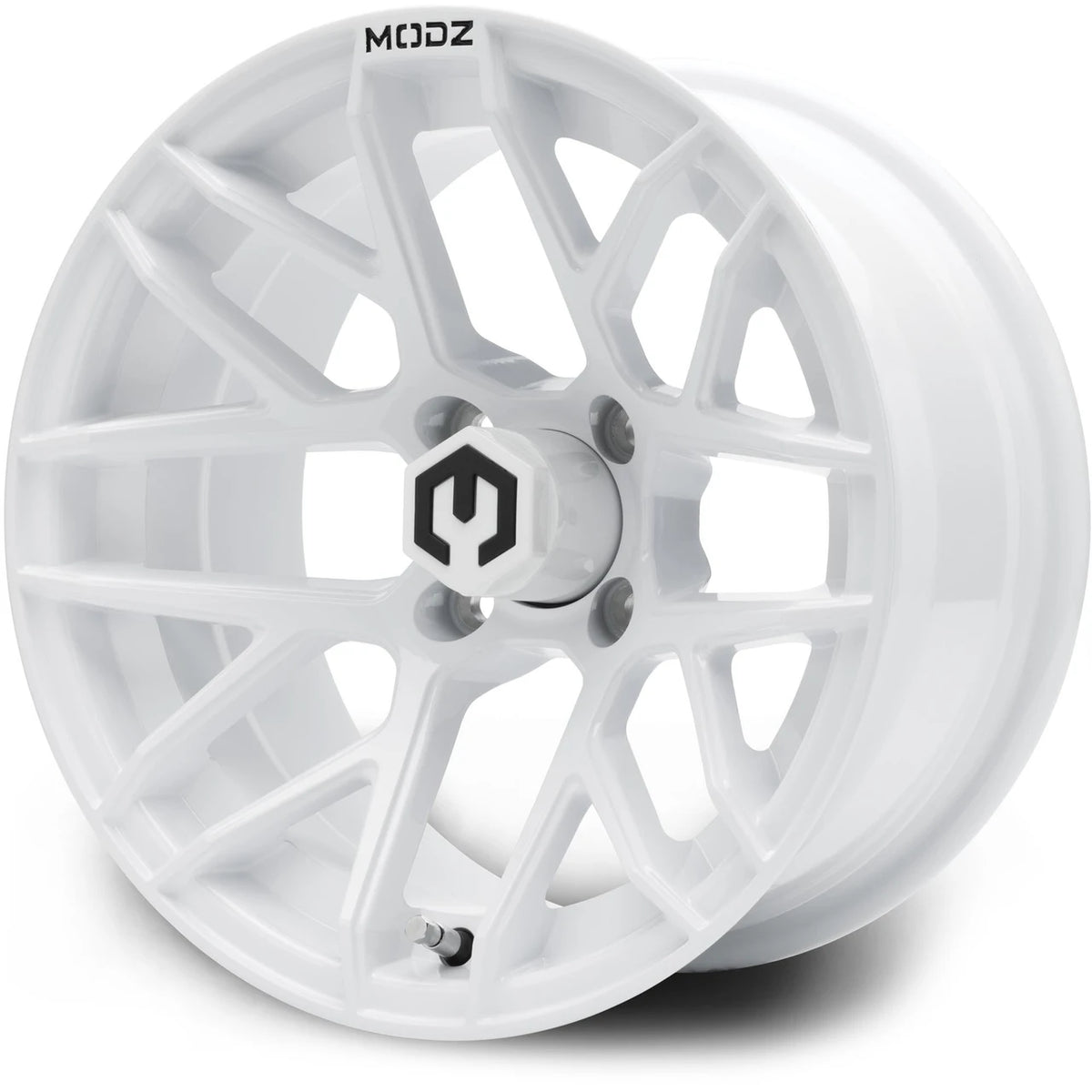 MODZ® 14" Matrix Glossy White Golf Cart Wheel