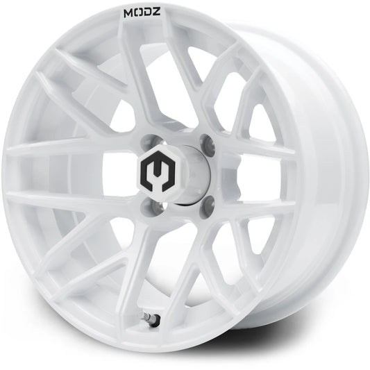 MODZ® 14" Matrix Glossy White Golf Cart Wheel