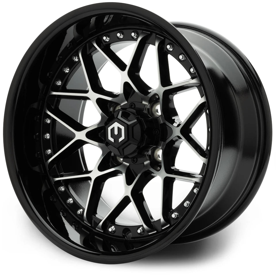MODZ® 14" Formula Machined Black Golf Cart Wheel