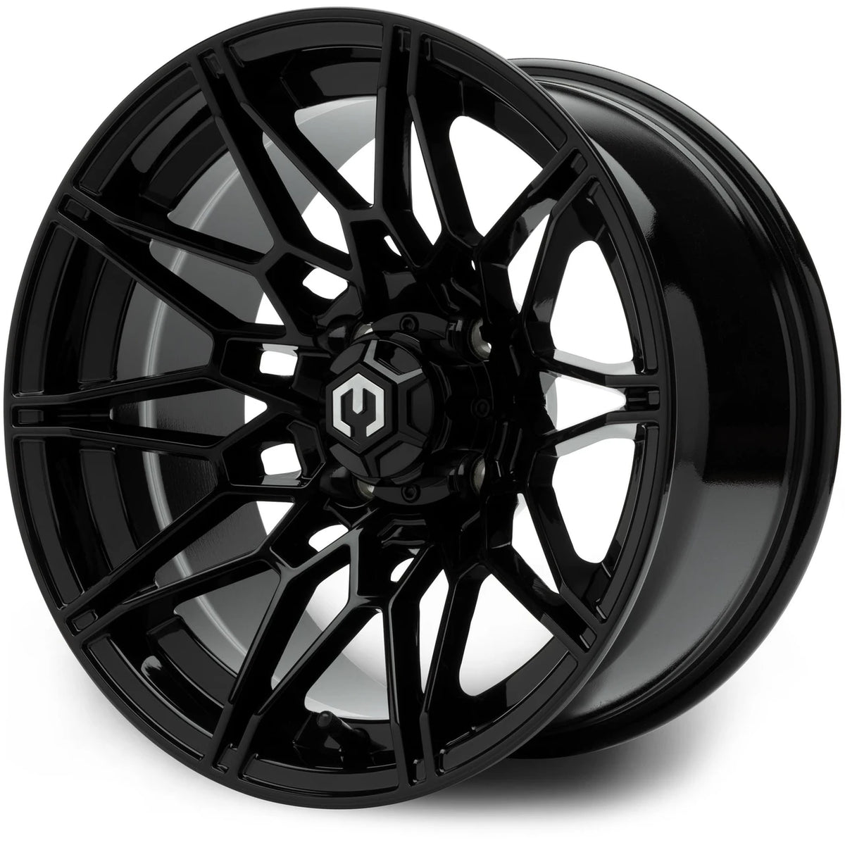 MODZ® 14" Galaxy Glossy Black Golf Cart Wheel