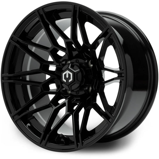 MODZ® 14" Galaxy Glossy Black Golf Cart Wheel