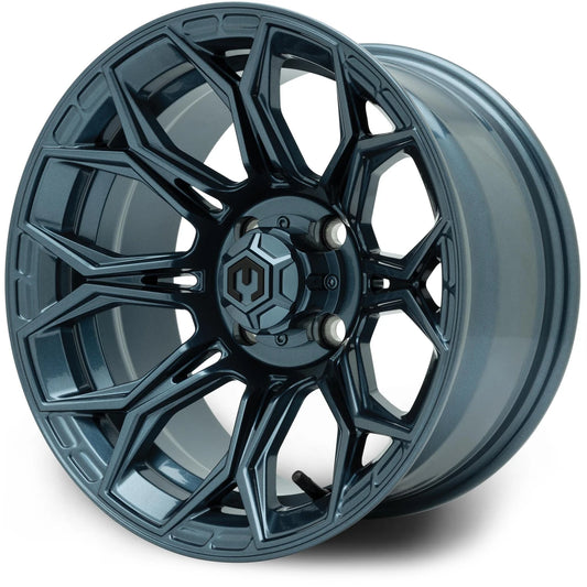 MODZ® 14" Halo Titanium Blue Golf Cart Wheel