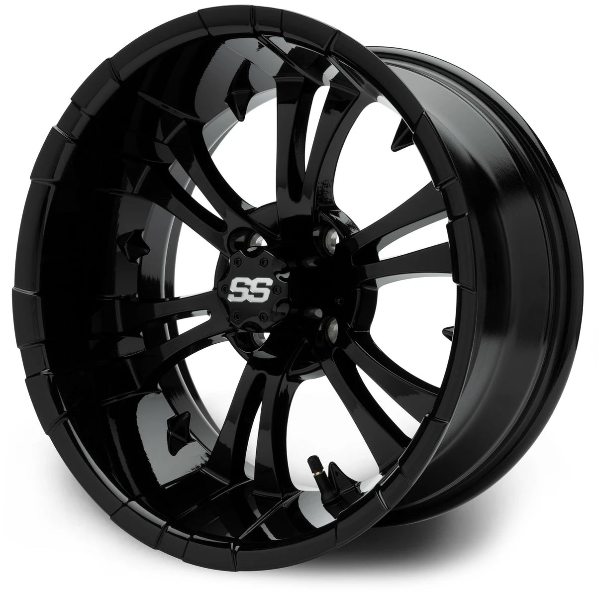 MODZ® Classic 15" Vampire Glossy Black Golf Cart Wheel