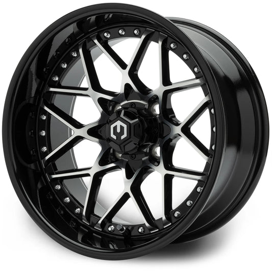 MODZ® 15" Formula Machined Black Golf Cart Wheel