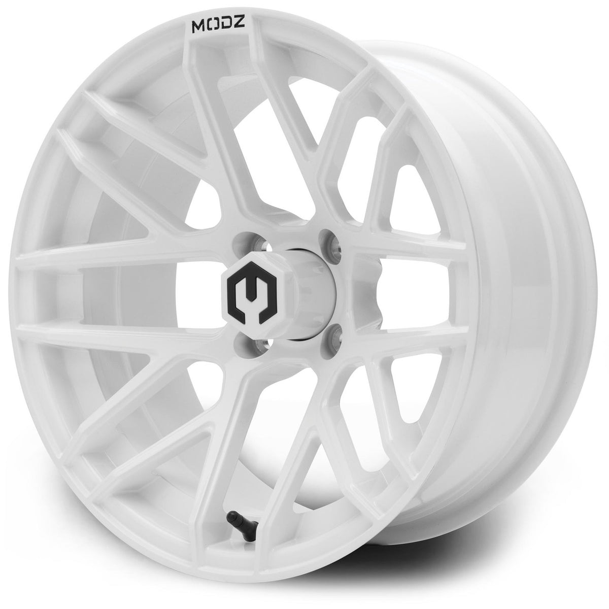 MODZ® 15" Matrix Glossy White Golf Cart Wheel