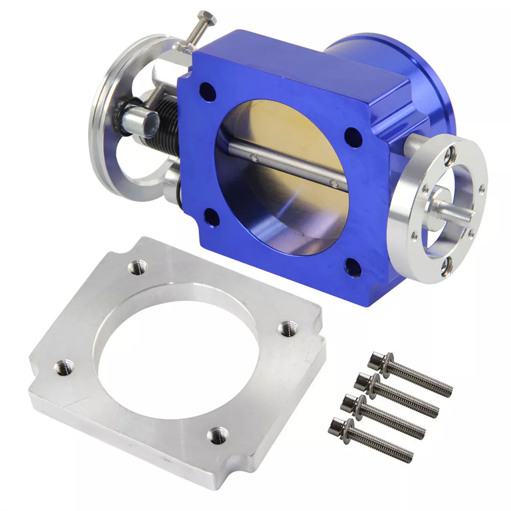 70mm High Flow Alloy Aluminum Universal CNC Billet Intake Throttle Body Blue